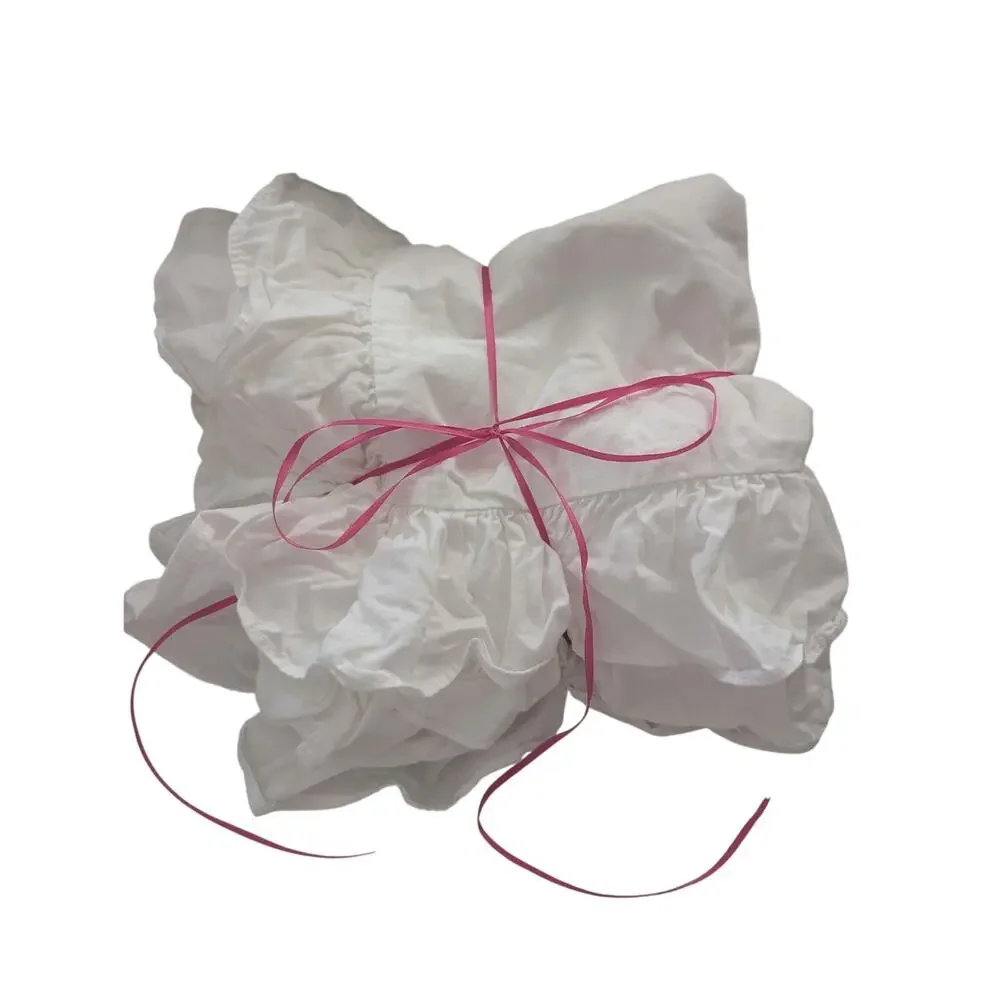 CUSTOM MADE EURO PILLOW SHAMS! 100% FINE COTTON, RUFFLED EDGES, ZIPPER CLOSURE!